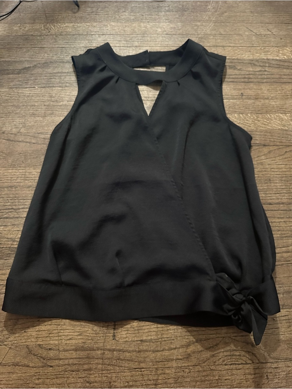 Express Black Sleeveless Wrap Tank with Side Tie